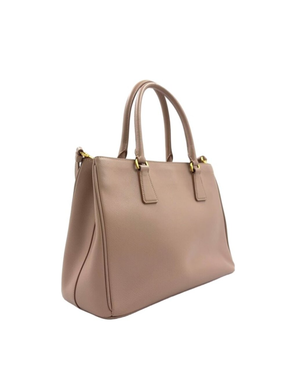 Prada Galleria Saffiano Leather Pink Beige Shoulder Bag Gold - Picture 2 of 15